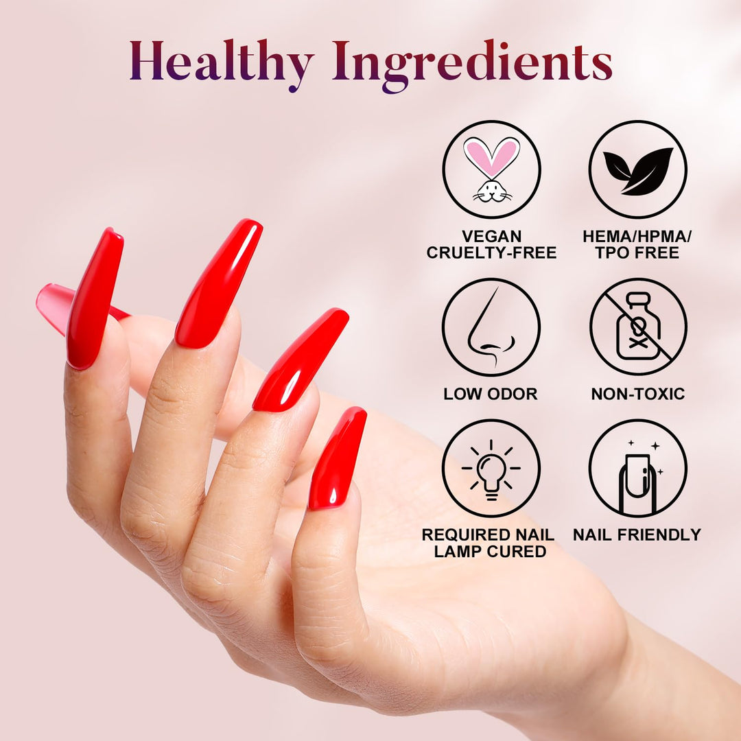 Gel Nail Polish Soak Off UV LED Gel Nail Lacquer Combo Color Set Of 4pcs X 10ml - Kit Set 19