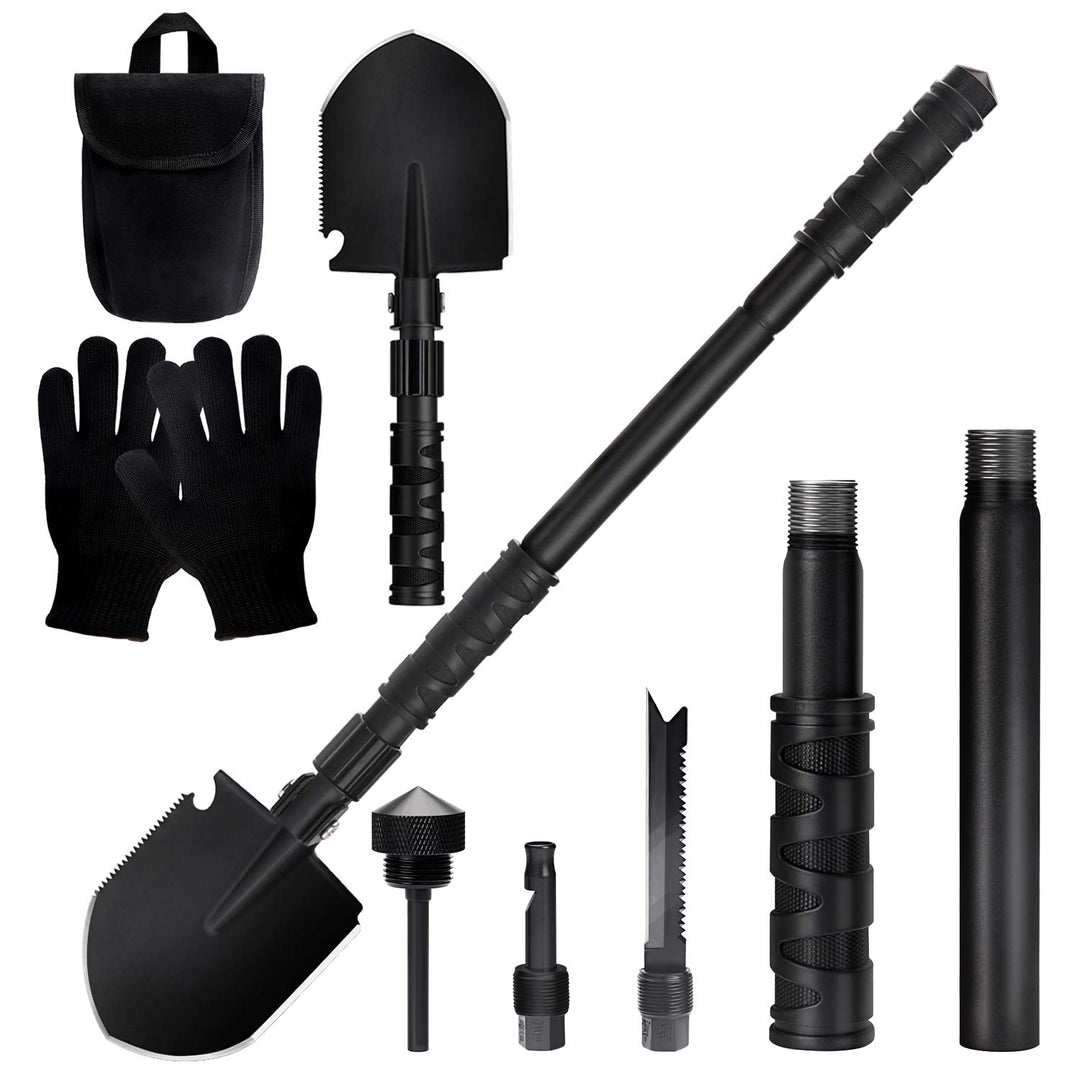 Survival Camping Shovel Multi-Purpose Military Folding Shovel Entrenching Tool Shovel for Garden, Camping, Hiking, Backpacking, Gardening, Fishing, and Car Emergency