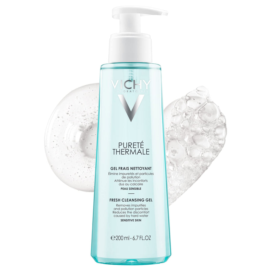 Pureté Thermale Fresh Cleansing Gel Face Wash, Facial Cleanser & Makeup Remover with Vitamin B5 to Cleanse & Remove Impurities , 6.76 Fl Oz (Pack of 1)