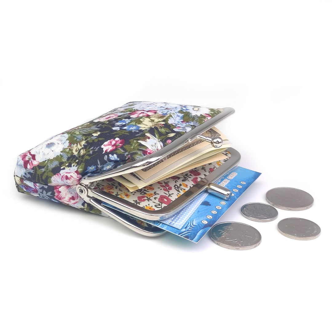 Cute Floral Buckle Coin Purses Vintage Pouch Kiss-lock Change Purse Wallets