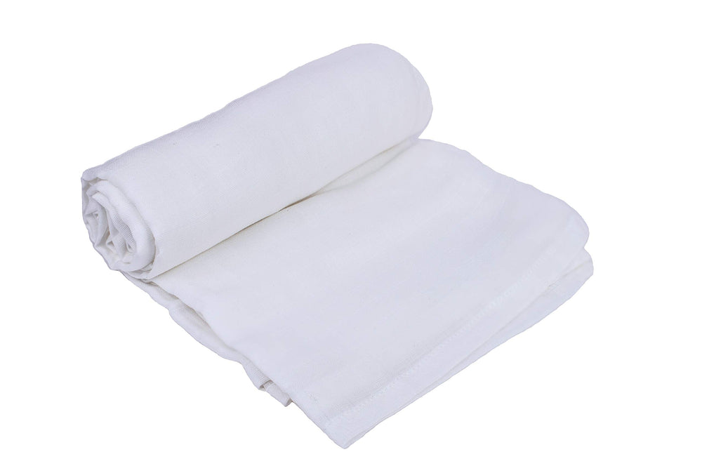 Organic Cotton White Swaddle Blanket for Newborn - White Muslin Swaddle Blanket - Newborn Baby Gauze Swaddling Blanket - 100% Certified Organic Cotton - 47”x47” (1 Swaddle)