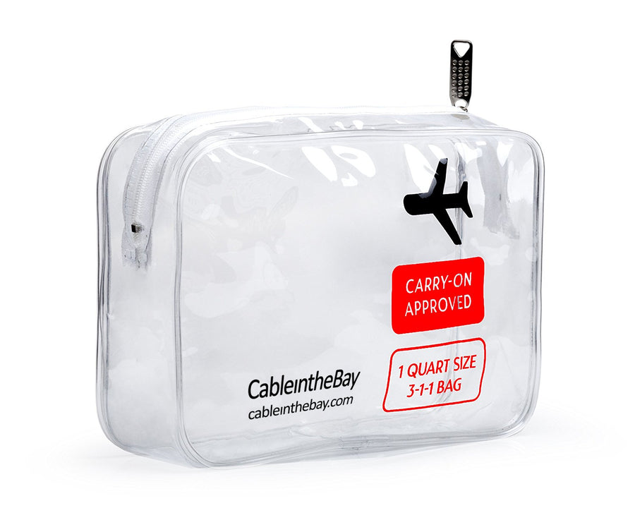 TSA Approved Clear Travel Toiletry Bag-Quart Sized with Zipper-Airport Airline Compliant Bag/Bottles-Men's/Women's 3-1-1 Kit+Travel (1 PACK)