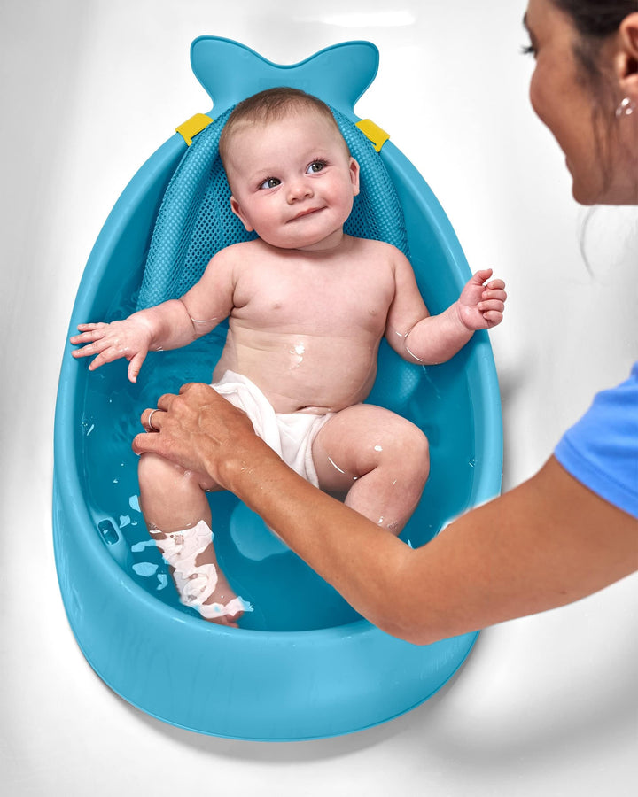 Baby Bath Tub, 3-Stage Smart Sling Tub, Moby, Blue