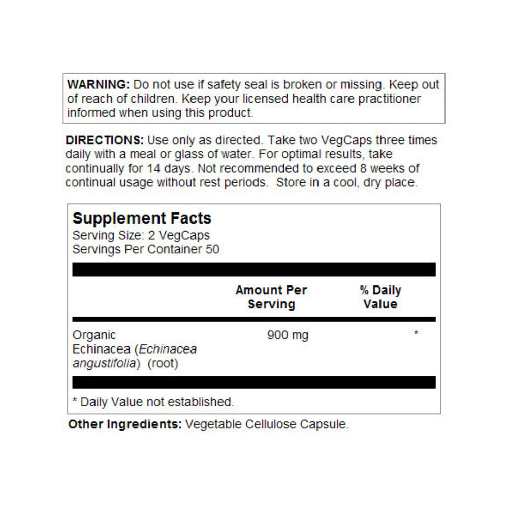 Echinacea Angustifolia Root 450mg | May Support Healthy Immune Function & Respiratory System | Non-GMO | Vegan | 100 VegCaps