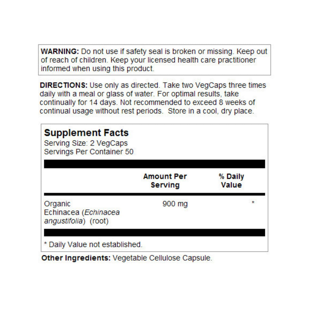 Echinacea Angustifolia Root 450mg | May Support Healthy Immune Function & Respiratory System | Non-GMO | Vegan | 100 VegCaps