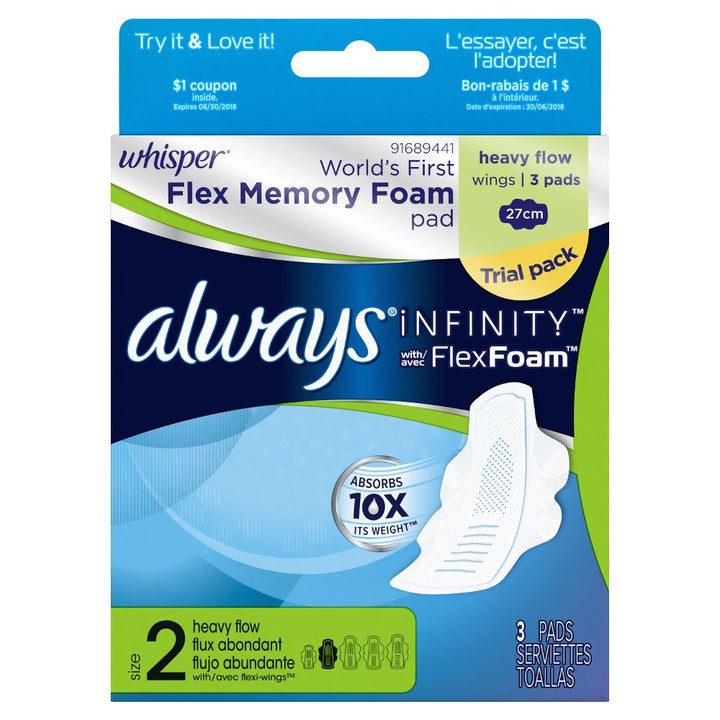 Infinity Size 2 Super Pads with Wings, 3 Count