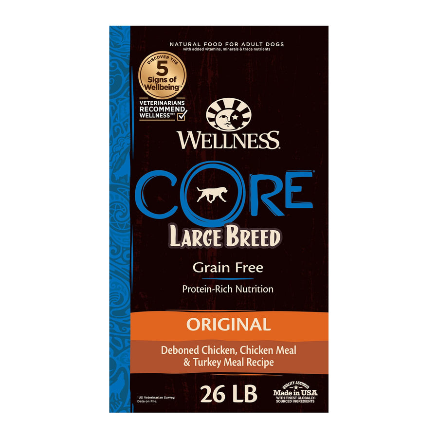 CORE Grain-Free High-Protein Large Breed Adult Dry Dog Food, Made in USA with Real Chicken & Natural Ingredients, With Glucosamine & Chondroitin to Support Joint Health (26-Pound Bag)