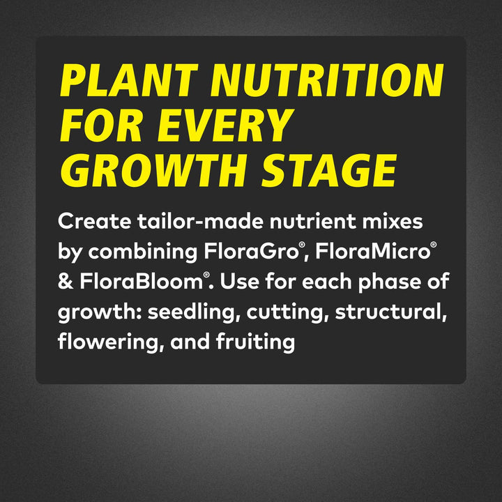 FloraSeries Hydroponic Nutrient Fertilizer System with FloraMicro, FloraBloom and FloraGro, 1 pt.