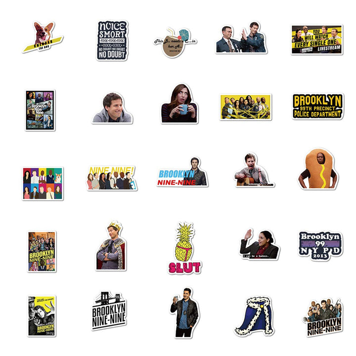 Brooklyn Nine-Nine Stickers for Laptop and Computer50 PCSThe Office Waterproof Vinyl Stickers for Water Bottle Car Bumper Luggage (Brooklyn Nine-Nine)