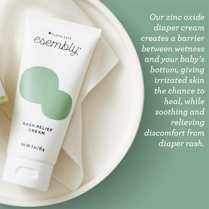Rash Relief Cream, Organic and Cloth Friendly Zinc Oxide Barrier Cream, Soothes and Heals Diaper Rash, Natural Aid for Baby Bottom Discomfort, 3oz