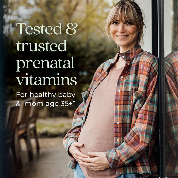 Prenatal Vitamins, One Daily Prenatal Multivitamin Enhanced for Age 35+ with Methylfolate + Choline for Healthy Mom & Baby, Gluten Free & Non-GMO- 30 ct