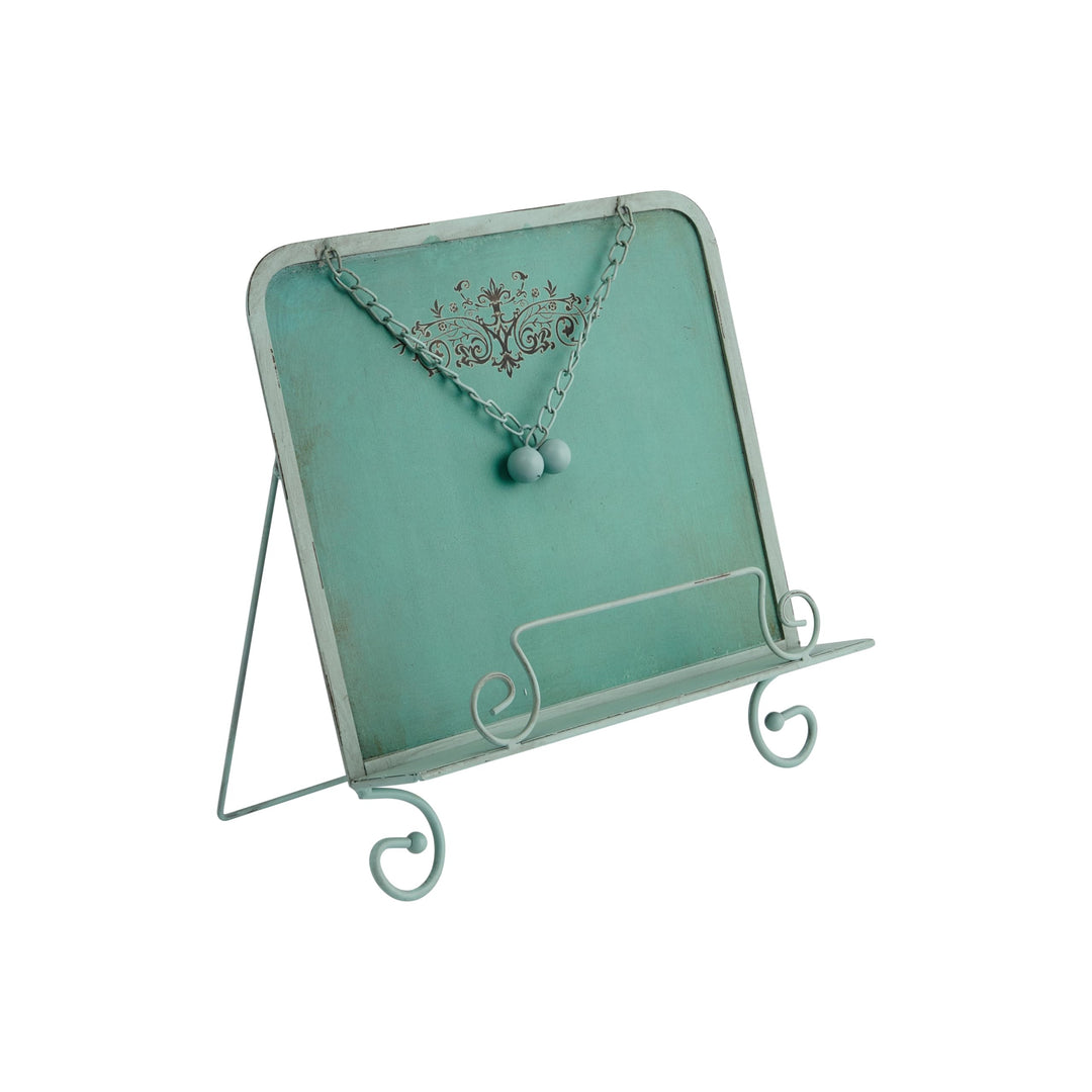 Metal Cookbook Holder, Aqua
