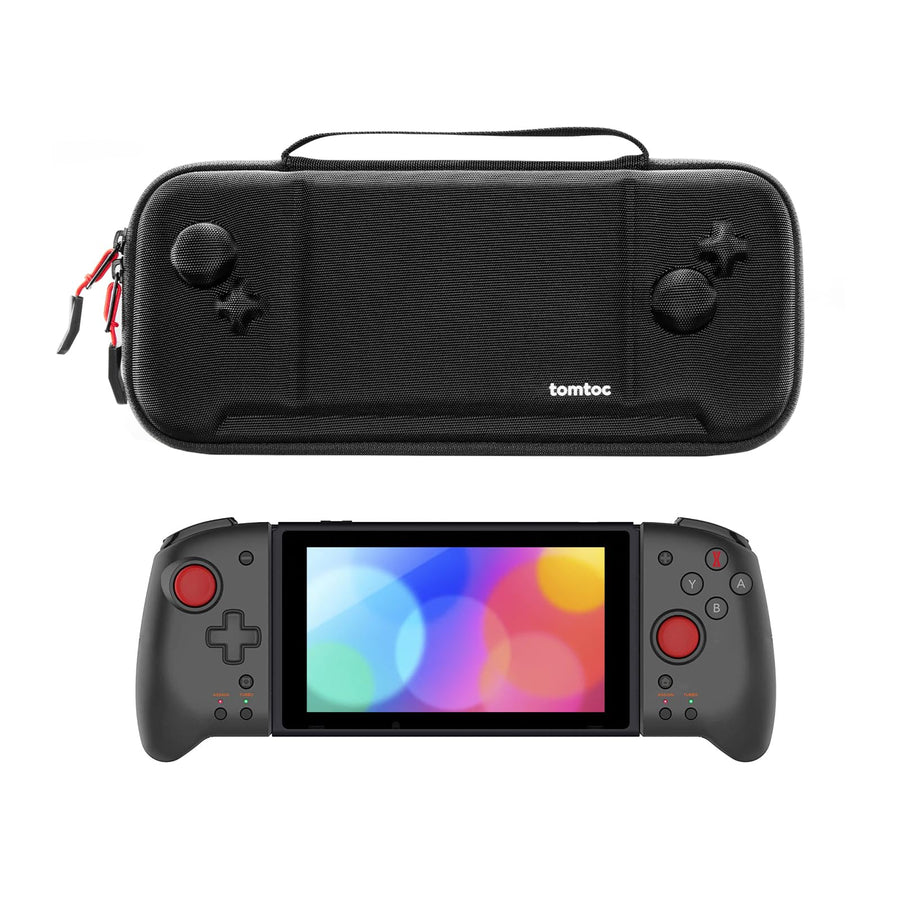 Carrying Case for Hori Nintendo Switch Split Pad Pro Controller, Hard Shell Protective Travel Bag with 30 Game Cartridges, Switch Binbok Joy Pad Controllers case, Shockproof, Lightweight