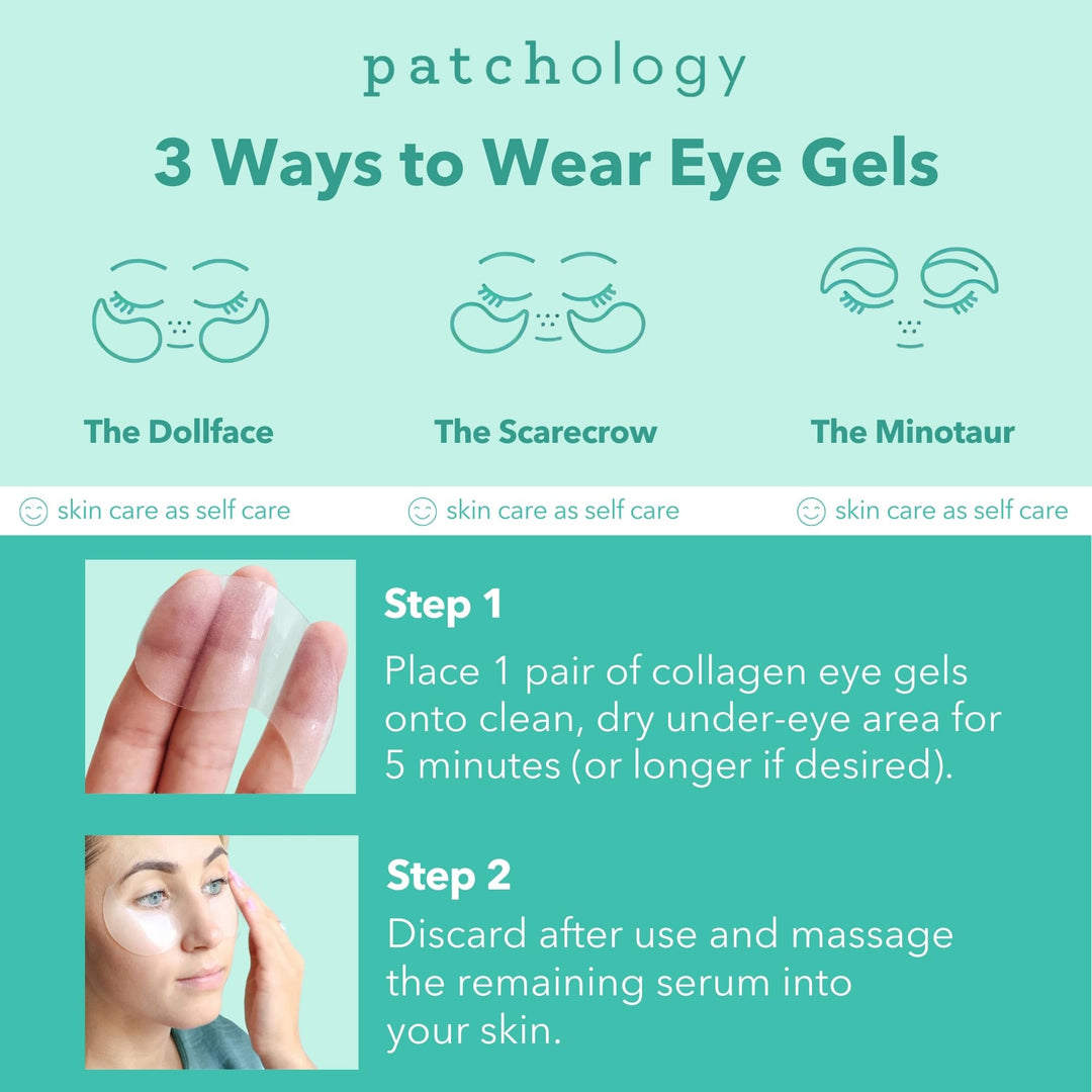 Rejuvenating Under Eye Gels - Hydrating Eye Mask w/Caffeine, Hydrolyzed Collagen & Centella Asiatica- Under Eye Patches For Dark Circles - Minimize Puffiness & Wrinkle Reducer - 30 Pairs