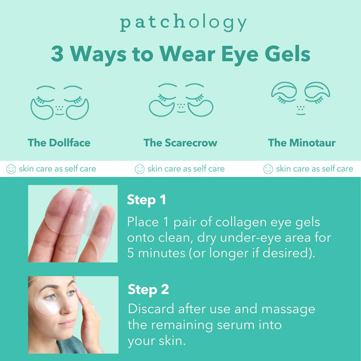Rejuvenating Under Eye Gels - Hydrating Eye Mask w/Caffeine, Hydrolyzed Collagen & Centella Asiatica- Under Eye Patches For Dark Circles - Minimize Puffiness & Wrinkle Reducer - 30 Pairs
