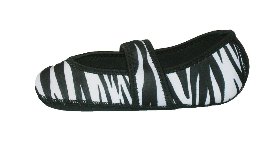 Betsy Lou Women's Shoes, Foldable & Flexible Flats, Slipper Socks, Travel Slippers & Exercise Shoes, Dance Shoes, Yoga Socks, House Shoes, Indoor Slippers, White Zebra, Large
