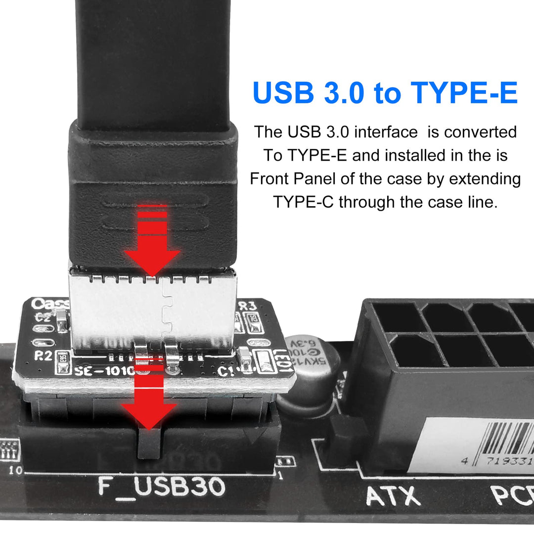 USB 3.1 Front Panel Adapter,Internal Vertical USB 3.0-IDC 20 Pin/19Pin to Type E Key-A 20 Pin Header Adapter for Type C Panel Mount Adapter