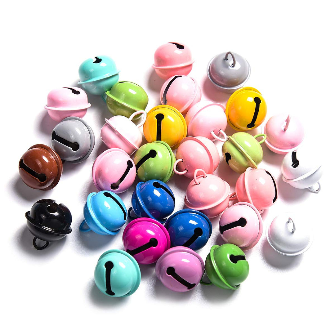Christmas Crafts Bells Jingle Bells, 22mm Big Bells DIY Bells for DIY Bracelet Anklets Necklace Knitting/Jewelry Making(Colorful,30pcs)
