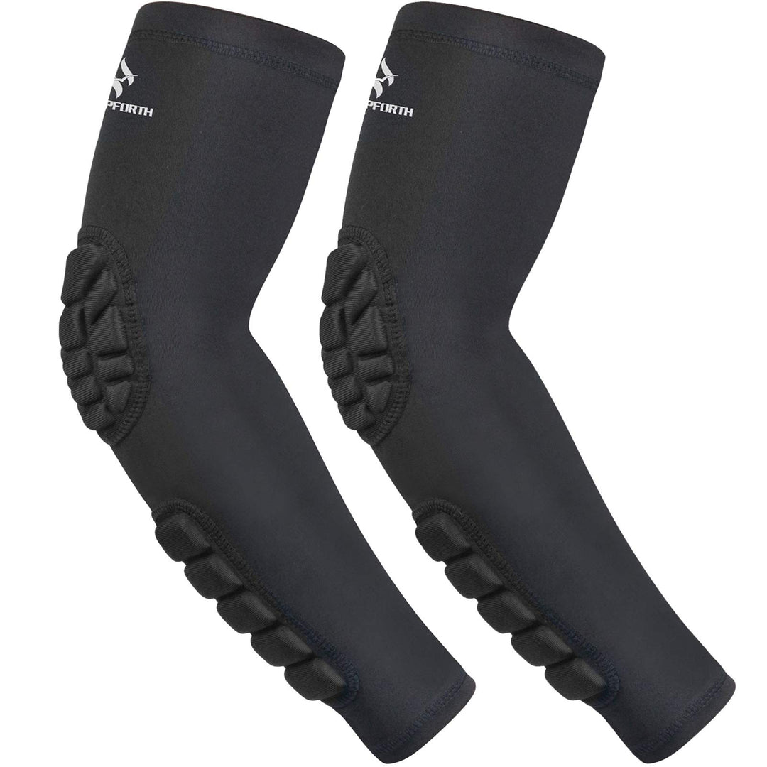 2PCS Padded Elbow Forearm Sleeves Compression Arm Protective Support