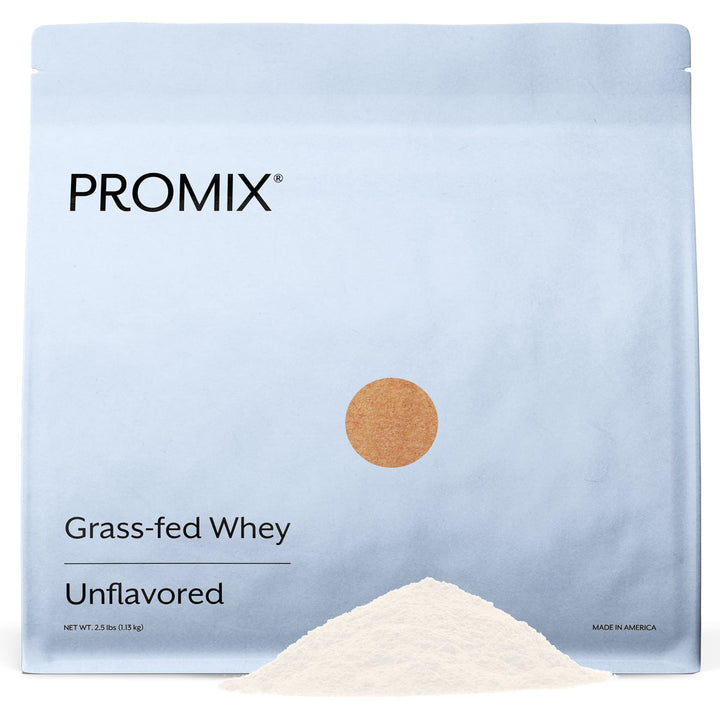 Promix Whey Protein Powder, Unflavored - 2.5lb Bulk - Grass-Fed & 100% All Natural - Post Workout Fitness & Nutrition Shakes, Smoothies, Baking & Cooking Recipes - Gluten-Free & Keto-Friendly
