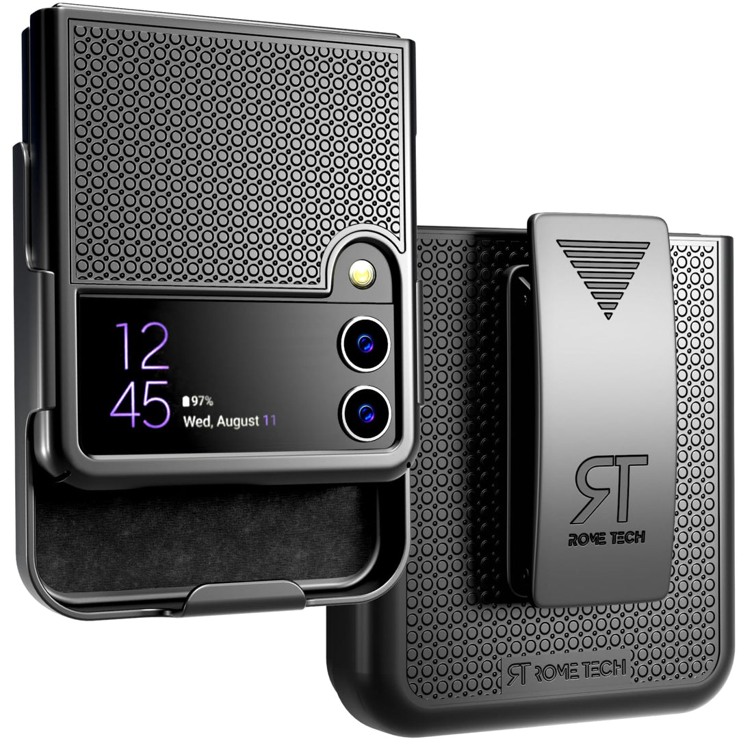 for Samsung Galaxy Z Flip 3 Case with Belt Clip Holster, Kickstand Slim Cover Phone Case for Galaxy Z Flip 3 - Black