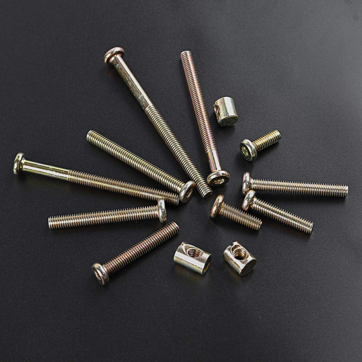 Crib Screws and Bolts Crib Parts Replacements for Baby Bed Cot Bunk Furniture M6 Barrel Nuts Crib Bolts Replacement 40mm Set of 12