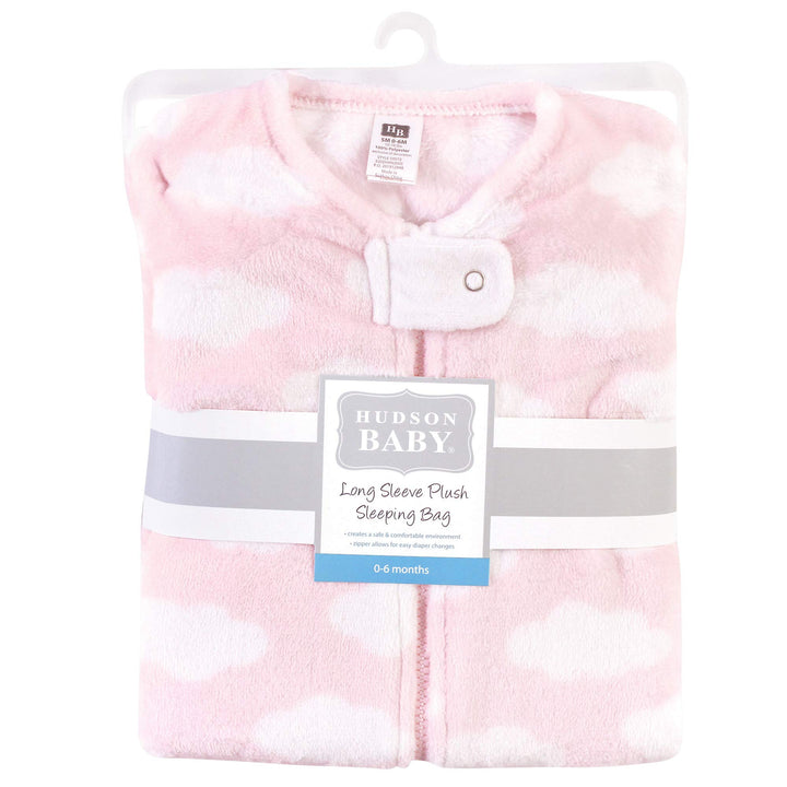 Unisex Baby Plush Sleeping Bag, Sack, Blanket, Pink Clouds, 12-18 Months