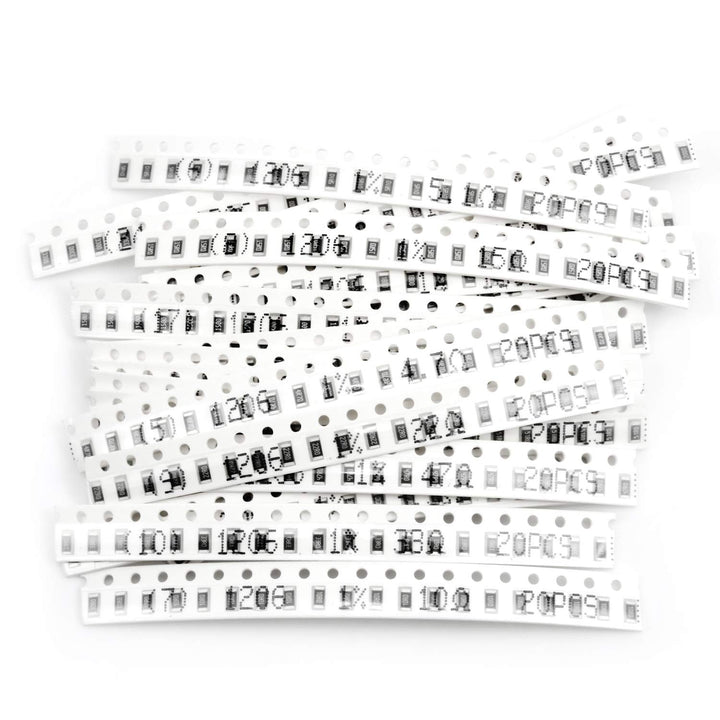 Chanzon 1200pcs 1206 SMD Resistor Kit 0-10M O ohm 60 Values 1/4W 0.25W ±1% Tolerance Thick Film 0-10MR SMT Chip Resistors Rohs Certificated