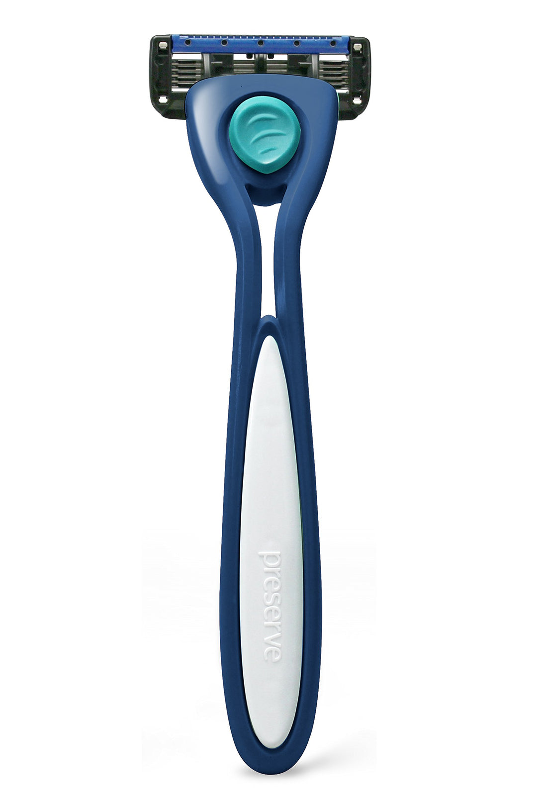 Navy Blue: Shave 5 Five Blade Refillable Razor, Made From Recycled Materials, Navy Blue