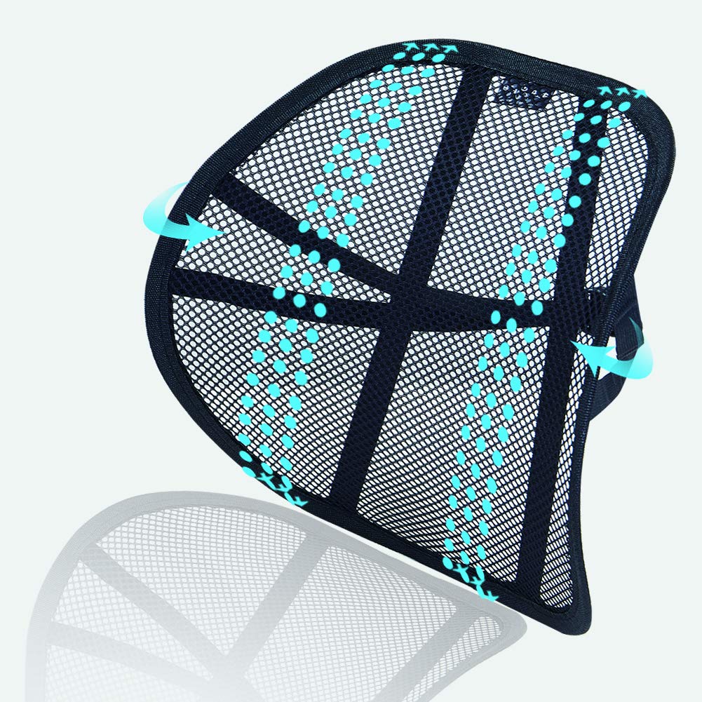 Lumbar Support, Car Back Support Mesh Double Layers Ergonomic Designed for Comfort and Lower Back Pain Relief - Car Seat Lumbar Support for The Driver, Office Chair, Wheelchair