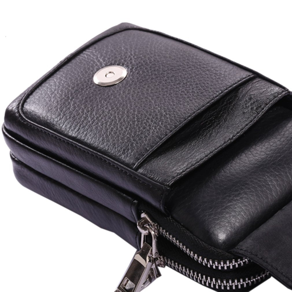 Leather Waist Pack Phone Belt Bag for Men Loop Holster Wallet Cellphone Case Pouch Pack Clip Money Purse for Phone Note Edge Plus