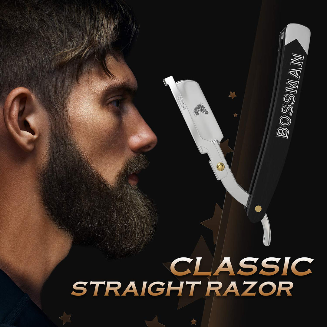Professional Barber Straight Razor - Straight Edge Shaving Razors for Men - Classic Straight Razors for Men - Men’s Razor with Double Sided Blade