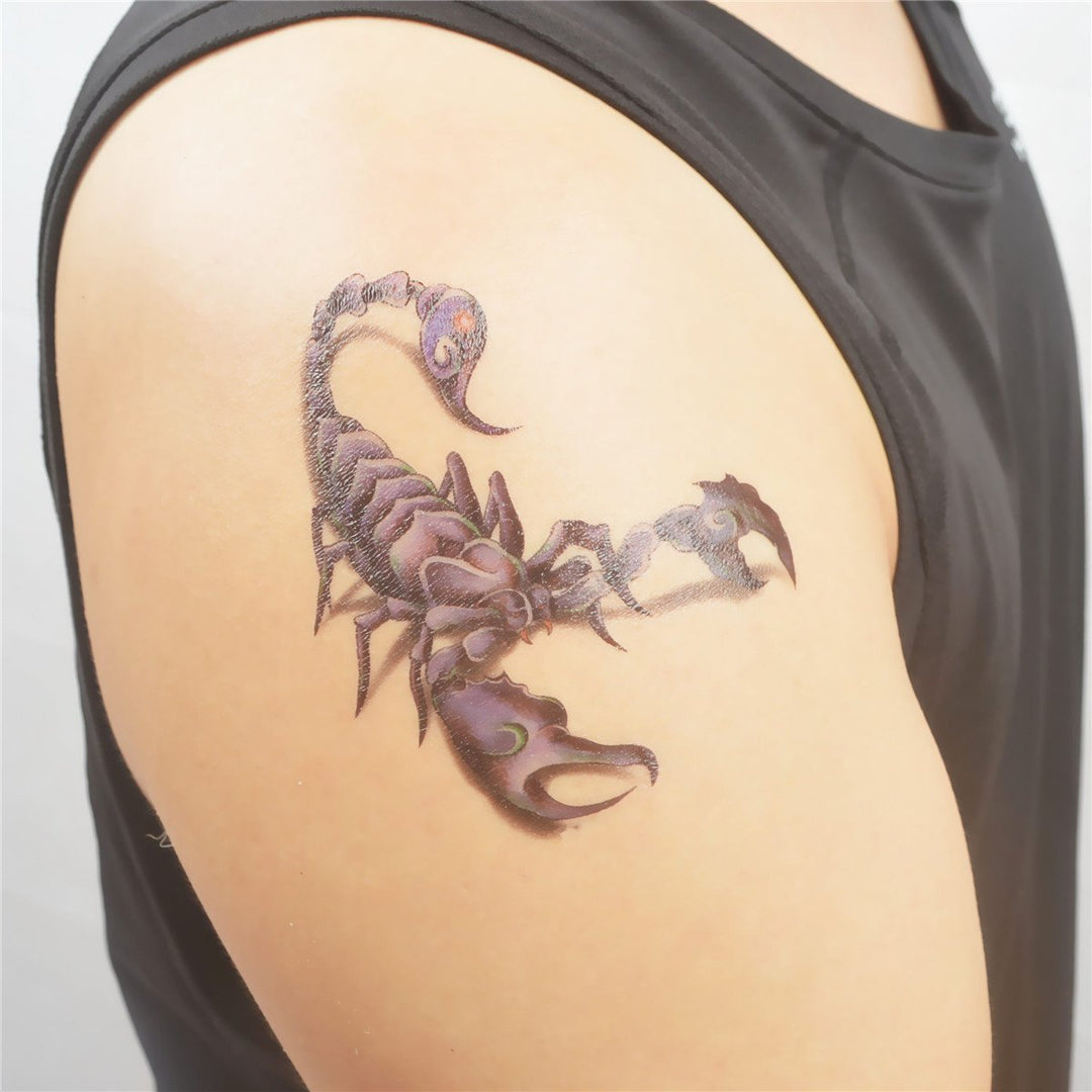 5 Sheets Temporary Tattoo 3D Scorpion for Women Men Lower Back Shoulder Neck Arm