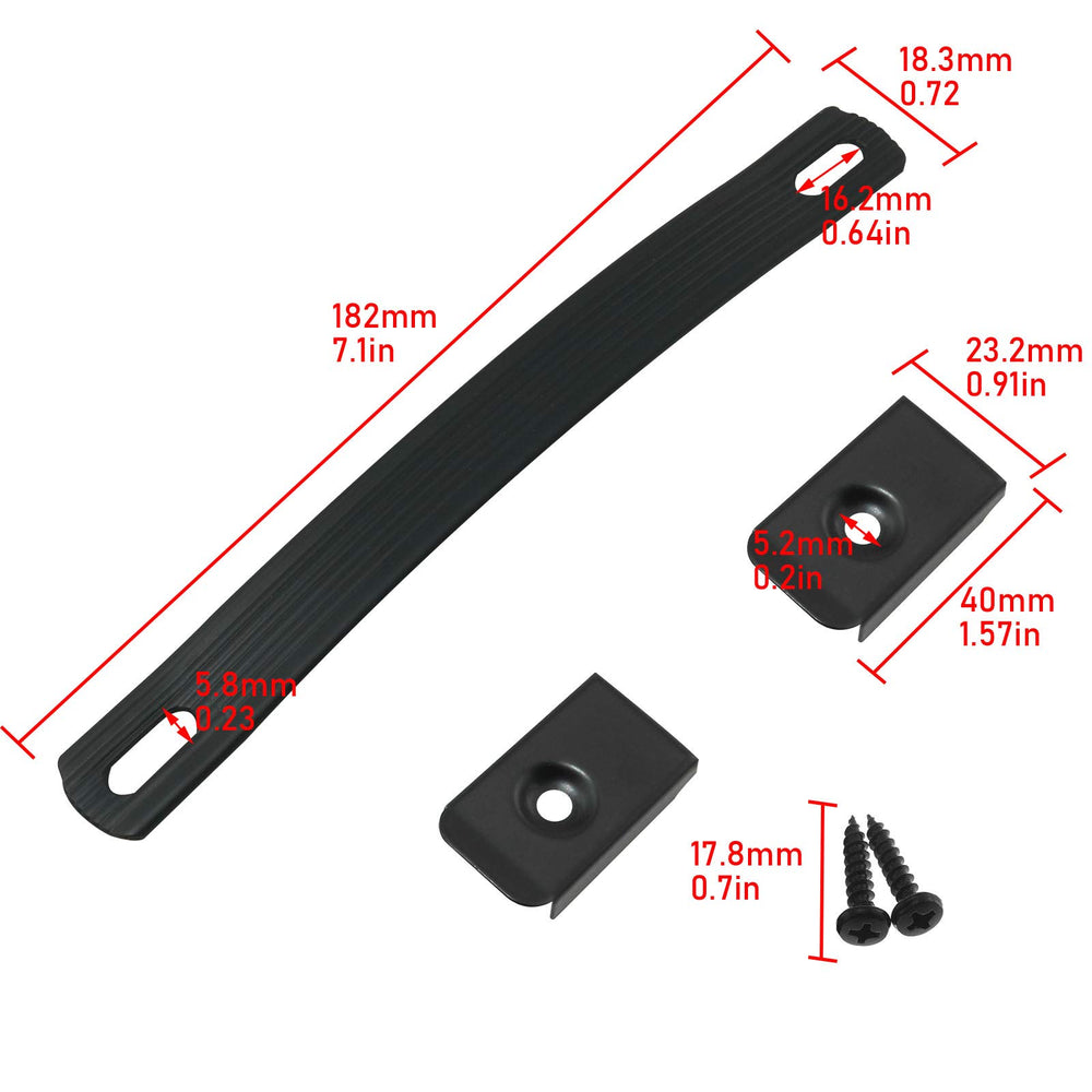 2 Pcs Handle Strap Replacement Pull Handle Strap Handle Box Carry Grip Carry Handle with Metal End Caps, with 4 screws