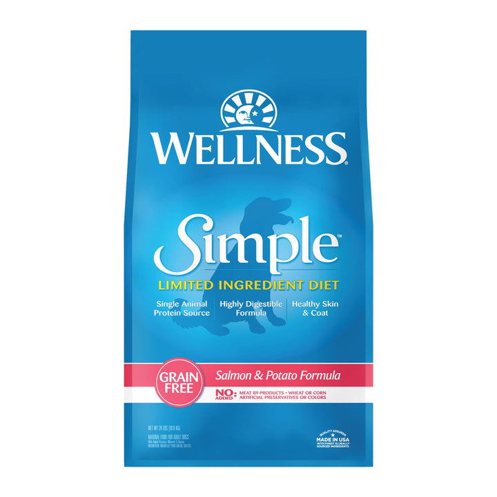 Natural Pet Food Simple Natural Grain Free Limited Ingredient Dry Dog Food, Salmon and Potato Recipe, 24-Pound Bag