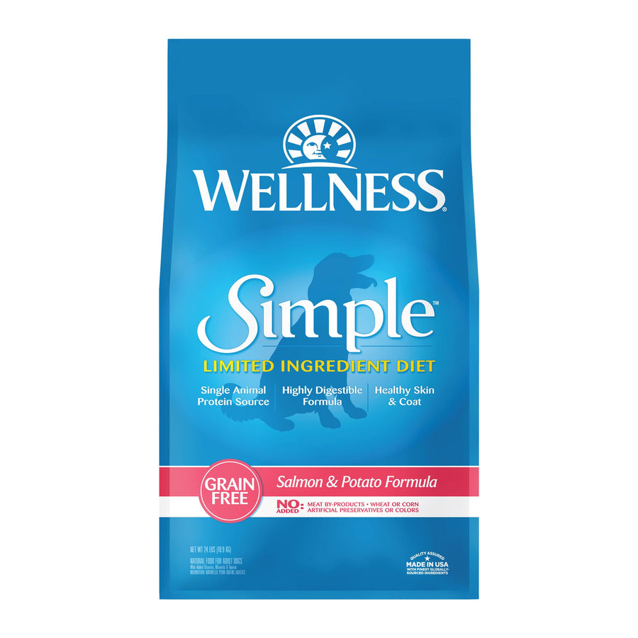 Natural Pet Food Simple Natural Grain Free Limited Ingredient Dry Dog Food, Salmon and Potato Recipe, 24-Pound Bag
