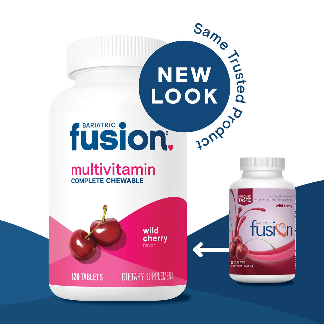 Wild Cherry Complete Chewable Bariatric Multivitamin with Iron for Bariatric Surgery Patients Including Gastric Bypass and Sleeve Gastrectomy - 120 Tablets
