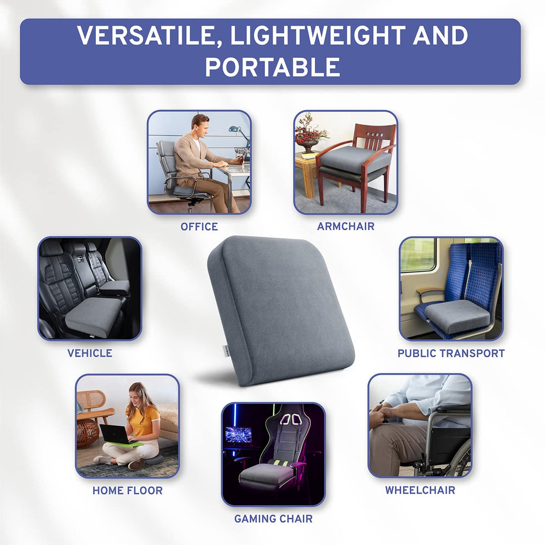 Seat Cushion Extra Large - Firm Memory Foam Chair Pad for Recliner, Office Chair, Driving Car, Floor Seating, Patio Furniture, Wheelchair, Bariatric Overweight Users 19”x17”x3”