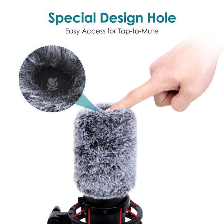 QuadCast Mic Windscreen, Furry Wind Cover Compatible with HyperX QuadCast Mic and HyperX QuadCast S microfono for Filter Ambient and Breathing Winds