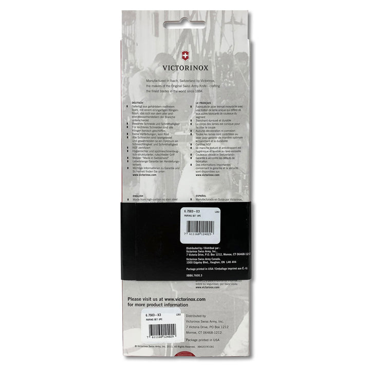 Swiss Classic 3-Piece Paring Set, Black, 3-Inch