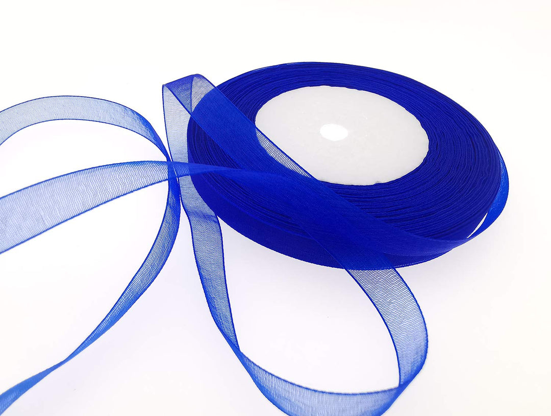 Sheer Organza Ribbon (Royal Blue, 3/8 x 50 Yards)