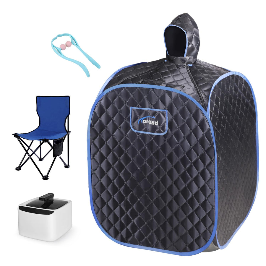 Portable Folding Steam Sauna with 1000W&2.6L steam Generator, Personal Sauna Tent for Relaxation, Fast Heating in 6 Min, with Remote Control, Black
