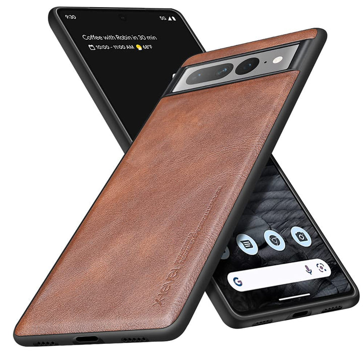 for Google Pixel 7 Pro Case 5G, Premium PU Leather Elegant Soft TPU Bumper Shockproof Protective Cases Phone Cover for Google Pixel 7 Pro 2022(Brown)