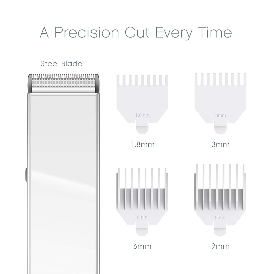 TRYM Lithium Rechargeable Beard Trimmer - 11-Piece Grooming Kit with Cordless Use, Charging Dock, 4 Trim Attachments, Cleaning Brush, Clipper Oil, and Drawstring Travel Bag (Black)