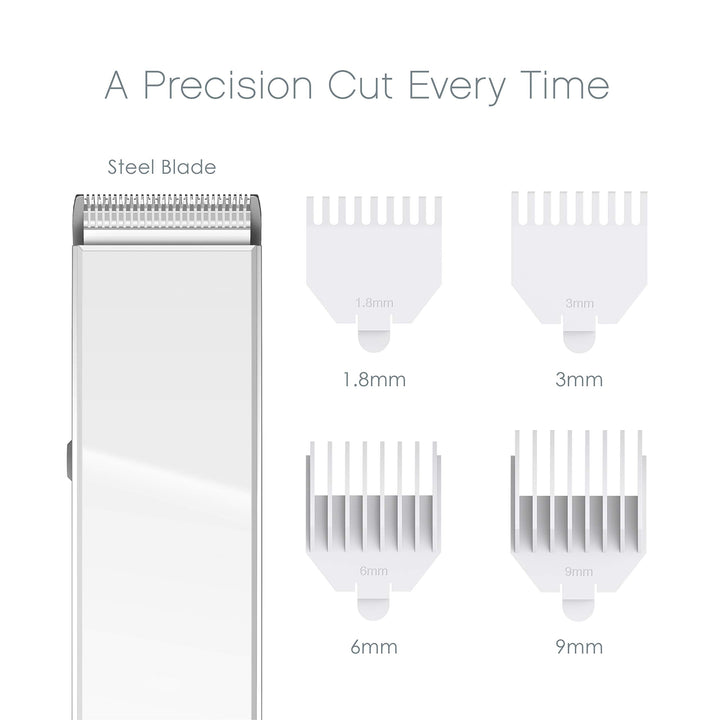 TRYM Lithium Rechargeable Beard Trimmer - 11-Piece Grooming Kit with Cordless Use, Charging Dock, 4 Trim Attachments, Cleaning Brush, Clipper Oil, and Drawstring Travel Bag (Black)