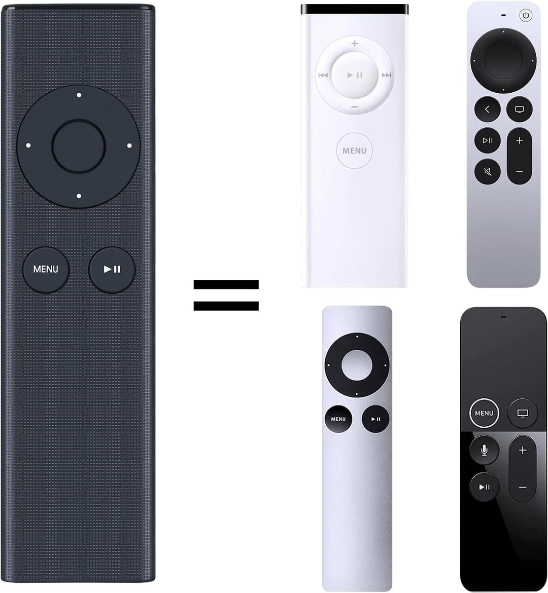 New Replaced Remote fit for Apple TV 4K 1 2 3 A1427 A1469 A1378 A1294 MD199LL/A MC572LL/A MC377LL/A MM4T2AM/A MM4T2ZM/A TV MacBook iPhone Universal Dock Music System MC377LL