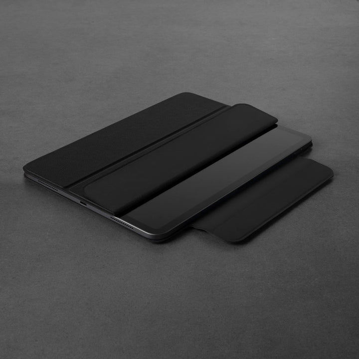 Smart Folio Compatible with iPad Mini 7/6 - Leather iPad Mini 7th / 6th Generation (2024/2021) Smart Case Magnetic Cover with Auto Wake/Sleep and Stand Function (Black)