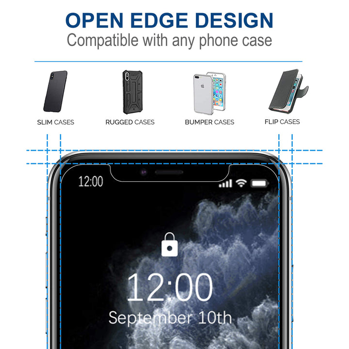 Screen Protector for iPhone 11 Pro/iPhone Xs/iPhone X, HD Tempered Glass, Anti Scratch Work with Most Case, 5.8 inch, 3 Pack