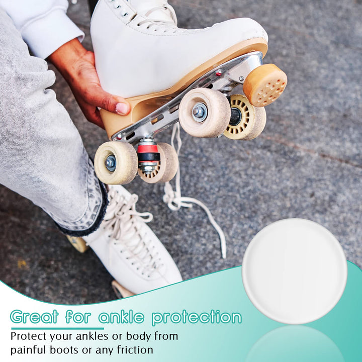 4 Pieces Ankle Gel Pads Skate Ankle Gel Discs Cushion Pads Ankle Protector Brace Skate Accessories for Ice Skating Riding Ski Ankle Protection, 2.48 Inch (Round)