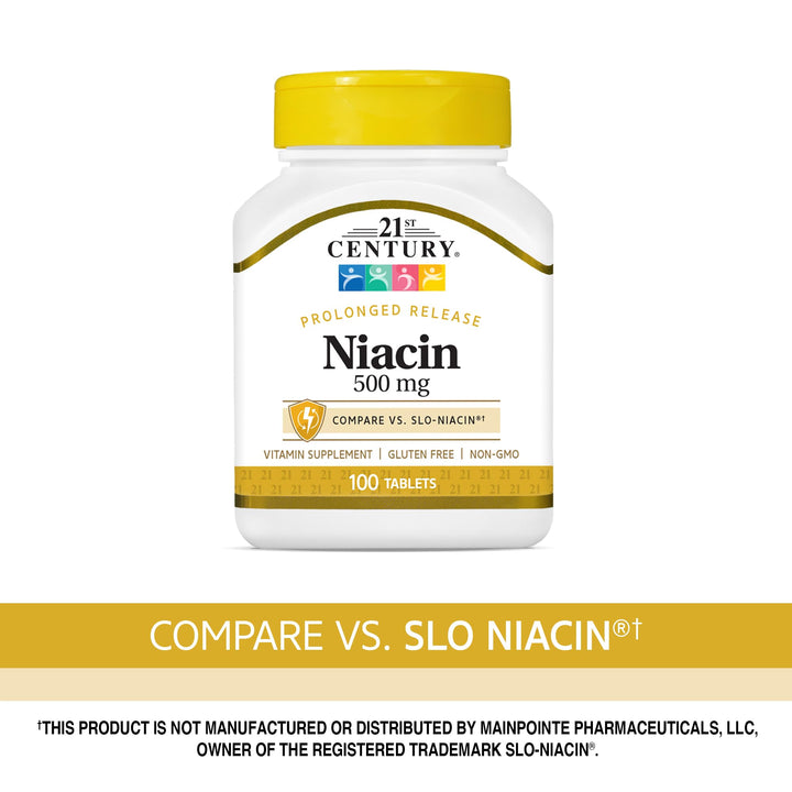 Niacin 500 mg Prolonged Release Tablets, 100 Count (27474)